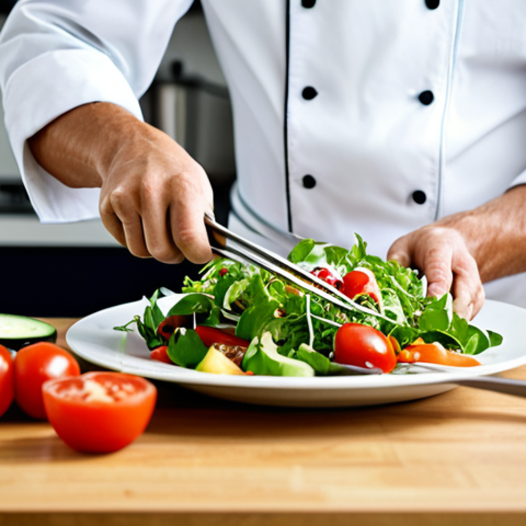 양식조리 실습에서 자주 하는 실수 - **Prompt:** A professional chef in a clean, modern kitchen, fully clothed in a chef's uniform, prepa...
