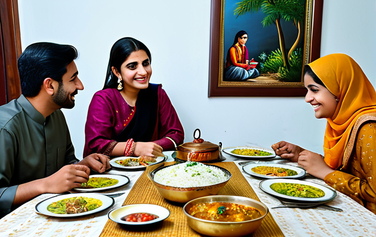 양식조리 자격증 취득 후 해외 취업 가능성 - ** A bustling street food scene in Lahore, Pakistan. Vendors are fully clothed and smiling, preparin...