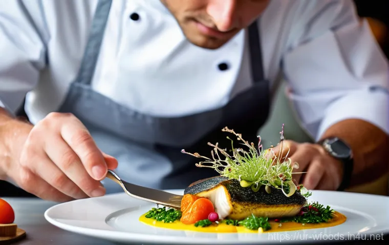 양식조리사 경력 쌓기 위한 추천 레스토랑 - **Fine Dining Precision Chef**
    A focused, male chef, with a clean-shaven face and neatly styled ...